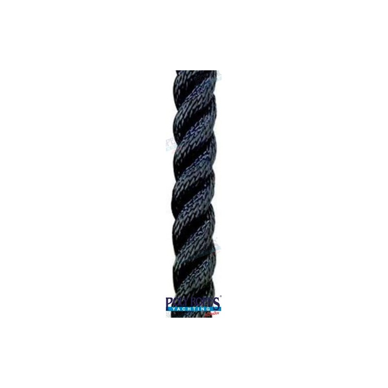 8MM BLACK UPPER POLYESTER. (150M)
