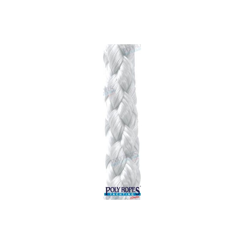 BRAIDED POLYESTER. WHITE SILKELINA 6MM.