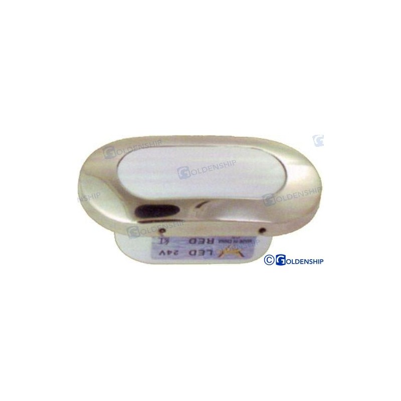 SILVER OVAL INT/EXT LIGHT WHITE LED