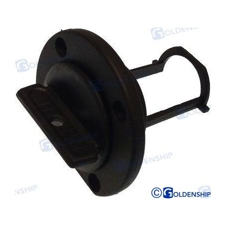 DRAIN WITH BLACK PLUG