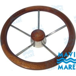 STAINLESS-WOOD STEERING WHEEL 350
