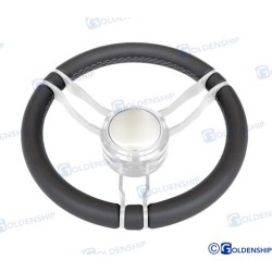 TINO LEATHER STEERING WHEEL 350 MM BLACK