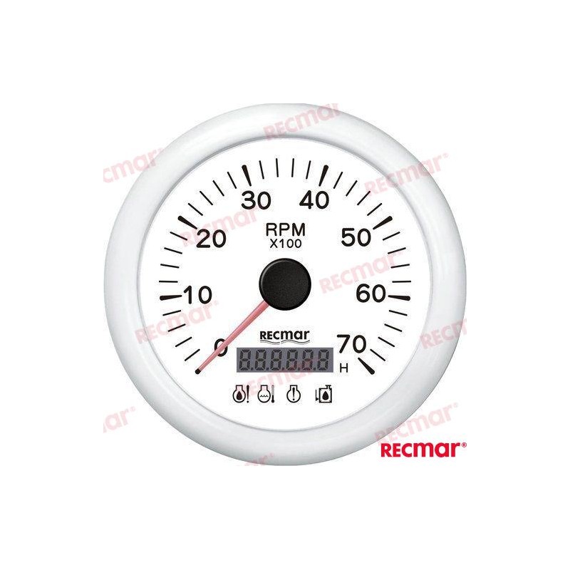 CUENTAVUELTAS C/4 LED ALARMA 0/7000RPM B