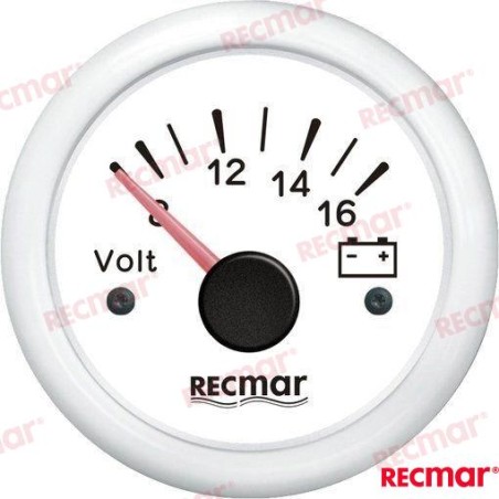 VOLTIMETRO 8-16V BLANCO