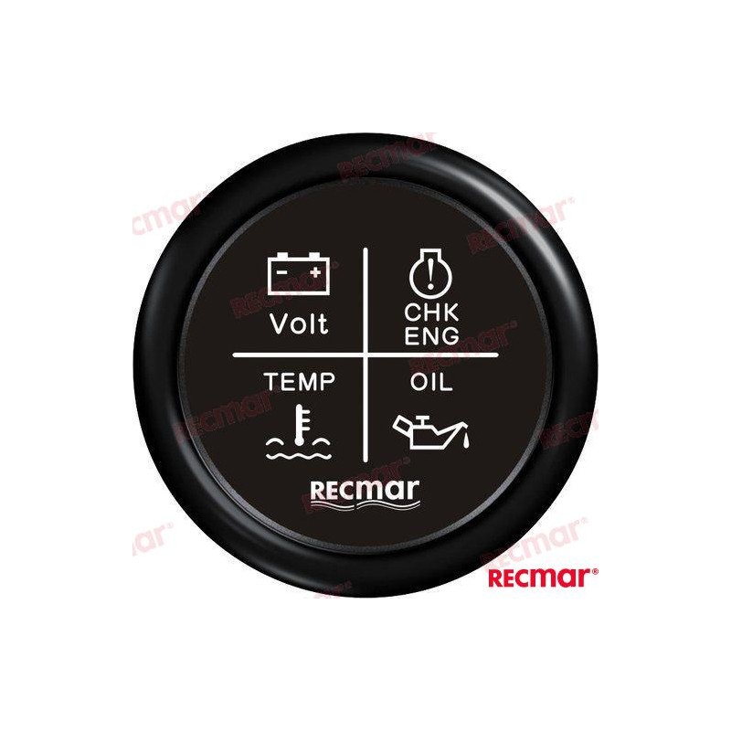 RELOJ MULTIFUNCION 12V/24V NEGRO