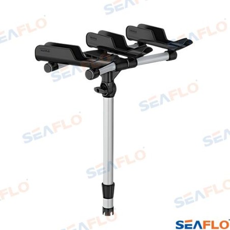 SOPORTE PORTACAÑAS NEGRO TRIPLE