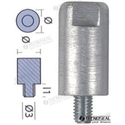 ANODO YANMAR BARRA MOTOR ZINC Ø 20MM