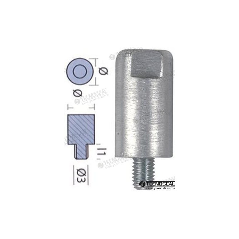 ANODO YANMAR BARRA MOTOR ZINC Ø 20MM