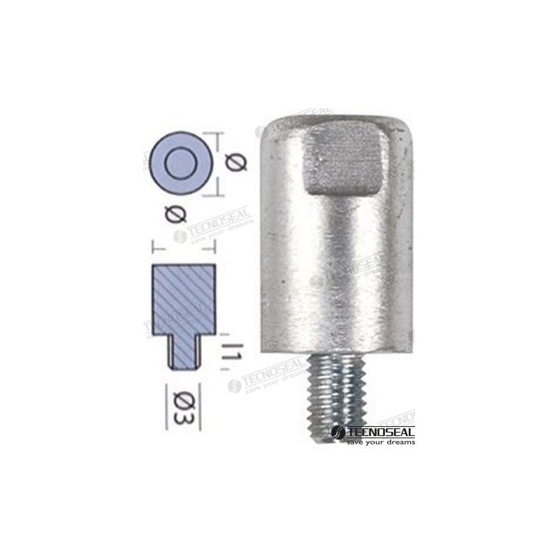 ANODO YANMAR BARRA MOTOR ZINC Ø 20MM