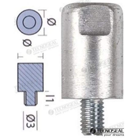 ANODO YANMAR BARRA MOTOR ZINC Ø 20MM