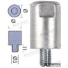 ANODO YANMAR BARRA MOTOR ZINC Ø 20MM