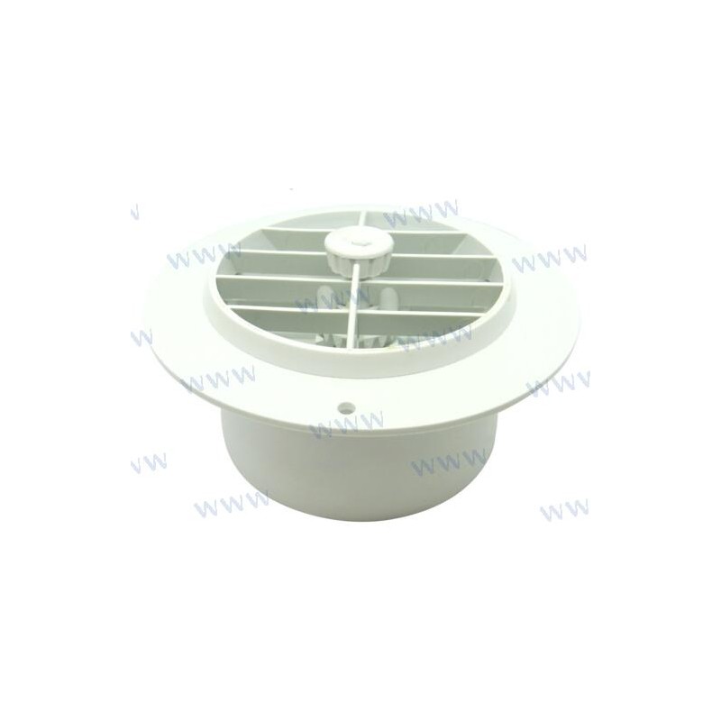 WHITE ADJUSTABLE PVC GRILLE DIM. 100MM